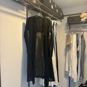 Jaga Athena duster in black linen